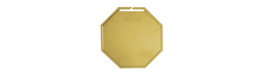 100MM OCTAGON MEDAL (3MM THICK) - GOLD, SILVER, BRONZE, BLACK OR WHITE